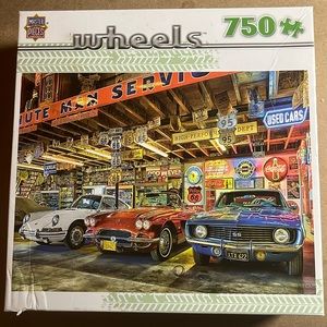 💟🧩 750 piece Master Pieces Wheels  “Triple Threat”. Nostalgic. Complete.